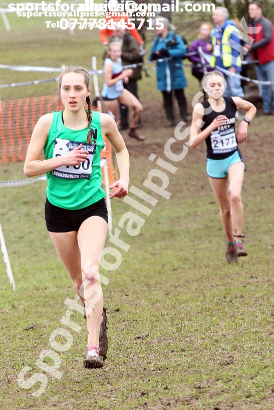 Womens under-17s, 2020 British Athletics Inter Counties Cross Country Champs., Prestwold Hall, Loughborough. Photo: David T. Hewitson/Sports for All Pics
